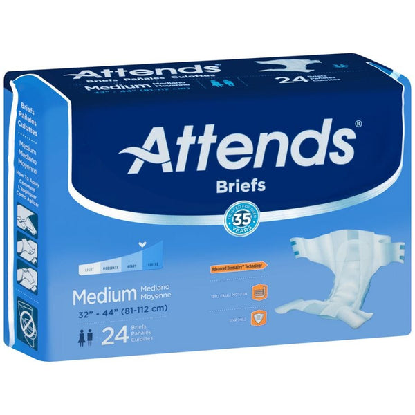 Attends Advanced Briefs with Advanced Dry-Lock Technology for Adult  Incontinence Care, Large, Unisex, 24 Count (Pack of 3) Large 24 Count (Pack  of 3)