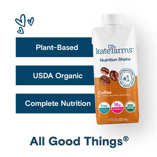 Kate Farms Organic Plant Based Nutrition Shake, Vanilla, Chocolate, and ...