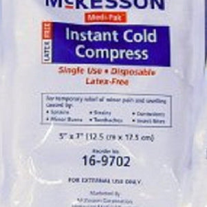 McKesson Cold Compress, Instant Cold Pack, Disposable, 5 in x 7 in, 1  Count, 24 Packs, 24 Total