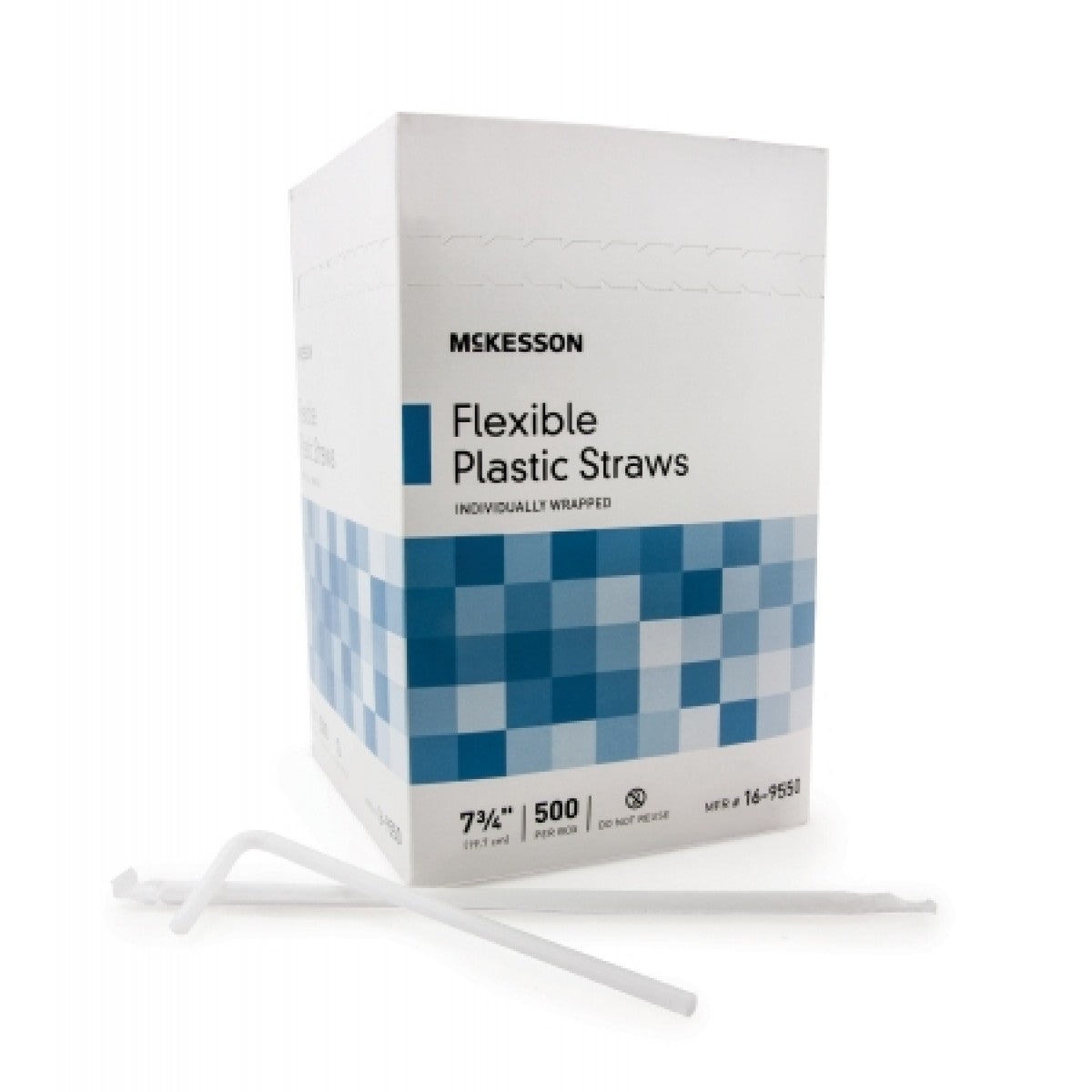 Individually Wrapped White Plastic Flexible Drinking Straws